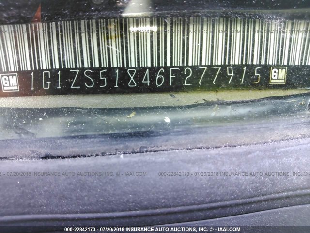 1G1ZS51846F277915 - 2006 CHEVROLET MALIBU LS 棕色 照片 9