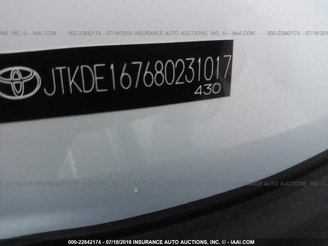 JTKDE167680231017 - 2008 TOYOTA SCION TC 白色 照片 9
