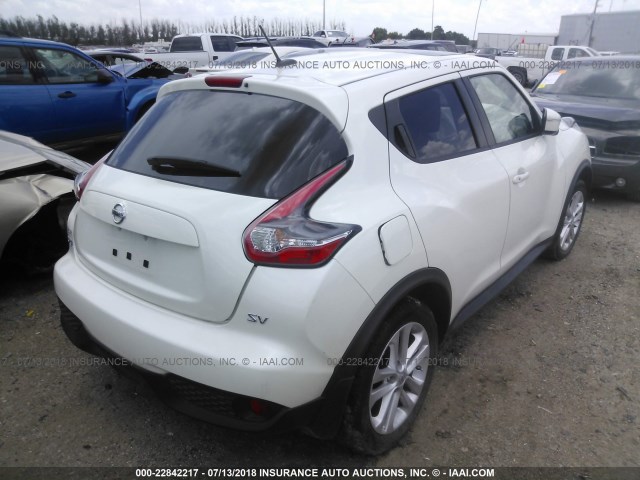 JN8AF5MRXGT606802 - 2016 NISSAN JUKE S/SV/SL/NISMO WHITE photo 4