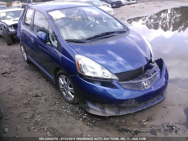 JHMGE88469S018170 - 2009 HONDA FIT SPORT BLUE photo 1