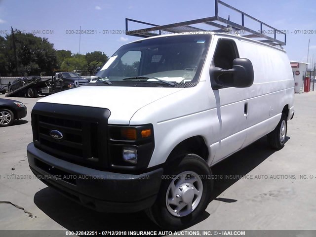 1FTSE34L68DA12562 - 2008 FORD ECONOLINE E350 SUPER DUTY VAN WHITE photo 2