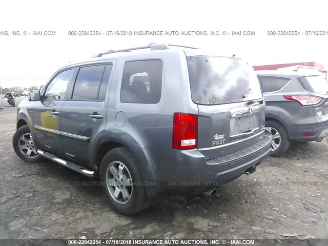 5FNYF4H91AB009143 - 2010 HONDA PILOT TOURING GRAY photo 3