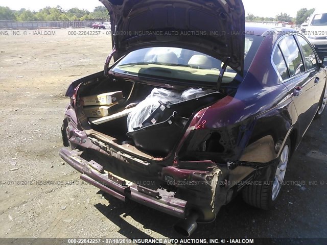 1HGCP26809A007508 - 2009 HONDA ACCORD EXL MAROON photo 6