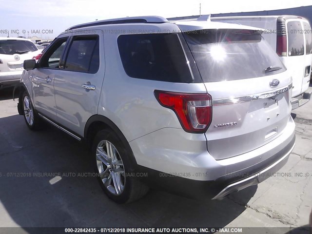 1FM5K7FH4HGA46693 - 2017 FORD EXPLORER LIMITED 银色 照片 3