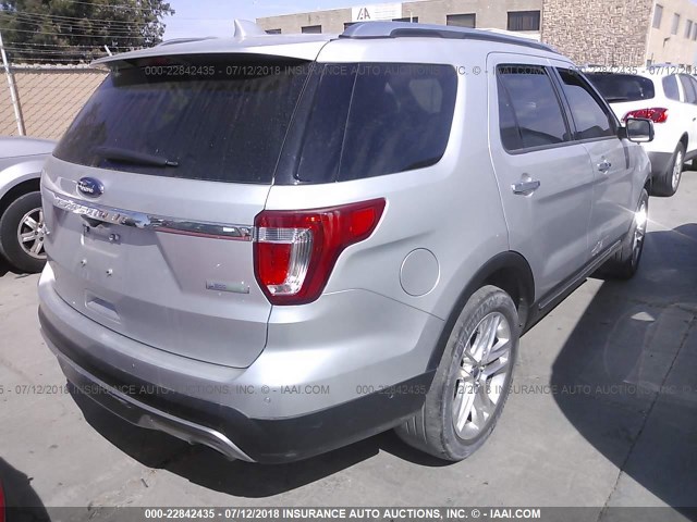 1FM5K7FH4HGA46693 - 2017 FORD EXPLORER LIMITED SILVER photo 4