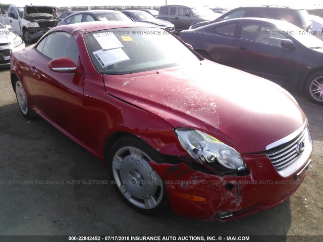 JTHFN48YX20022649 - 2002 LEXUS SC 430 RED photo 1