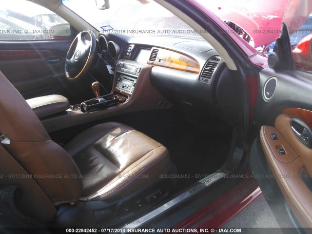 JTHFN48YX20022649 - 2002 LEXUS SC 430 RED photo 5