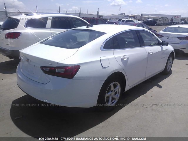 1G1ZB5ST7GF212111 - 2016 CHEVROLET MALIBU LS WHITE photo 4