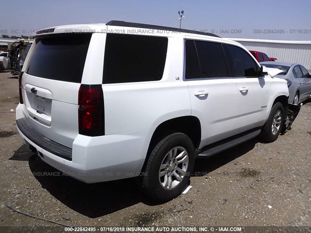 1GNSCAKC7GR172567 - 2016 CHEVROLET TAHOE C1500  LS WHITE photo 4