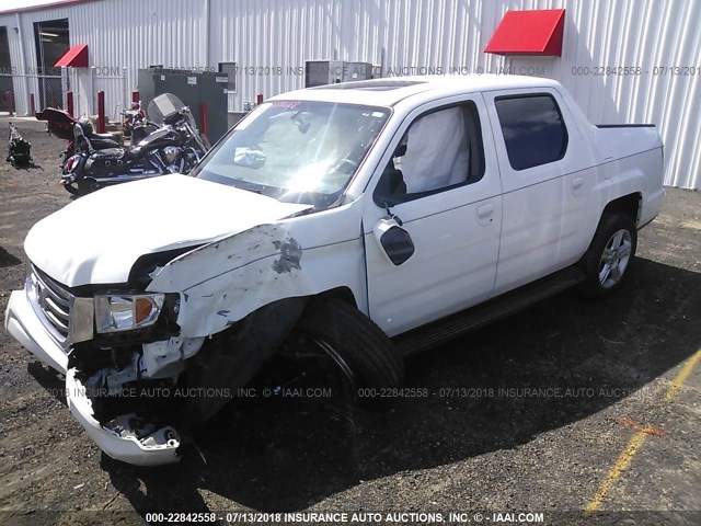 5FPYK1F55EB012067 - 2014 HONDA RIDGELINE RTL WHITE photo 2