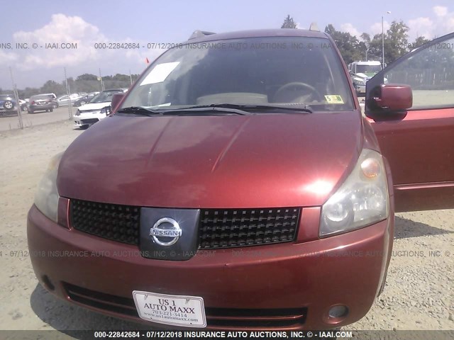 5N1BV28U25N117422 - 2005 NISSAN QUEST S/SE/SL MAROON photo 6