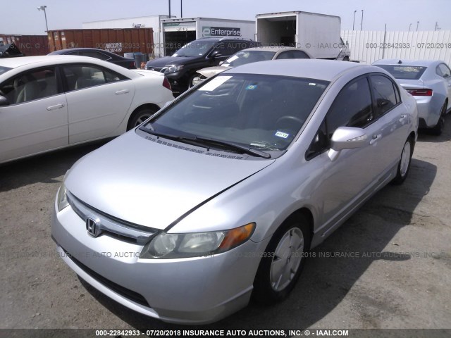 JHMFA36266S010836 - 2006 HONDA CIVIC HYBRID SILVER photo 2