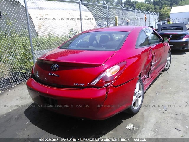 4T1CA38P24U017339 - 2004 TOYOTA CAMRY SOLARA SE/SLE RED photo 4