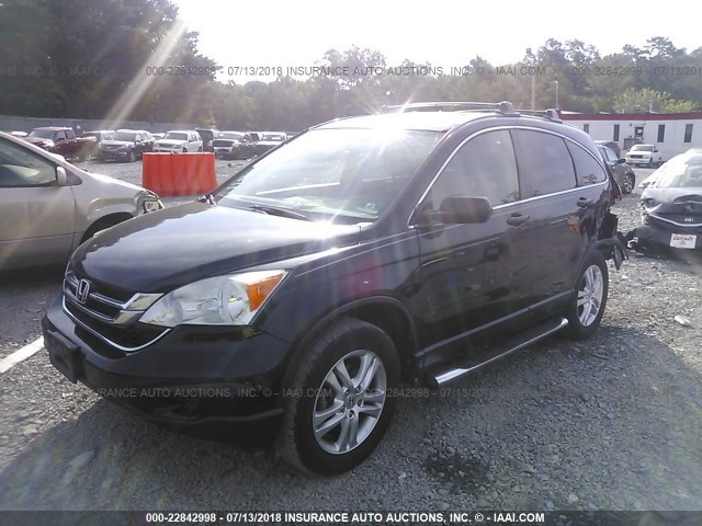 JHLRE4H53AC003641 - 2010 HONDA CR-V EX BLACK photo 2