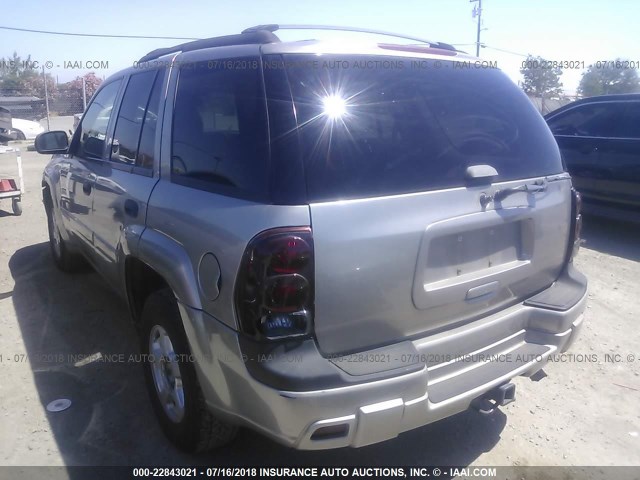 1GNDS13S222175606 - 2002 CHEVROLET TRAILBLAZER  BROWN photo 3