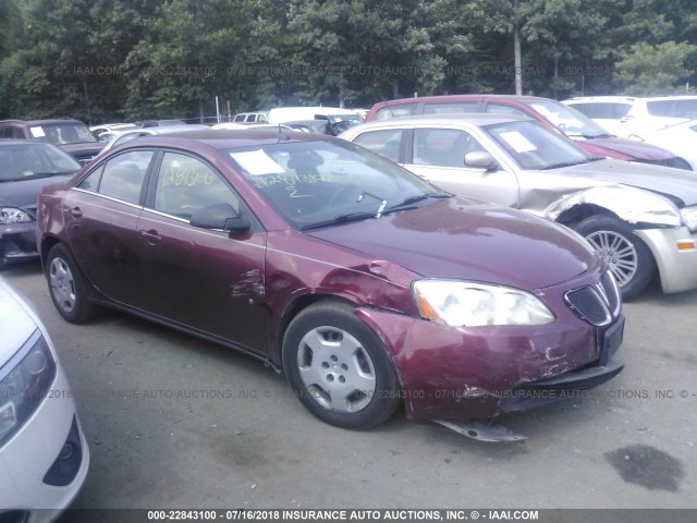 1G2ZF57B184287593 - 2008 PONTIAC G6 VALUE LEADER/BASE MAROON photo 1