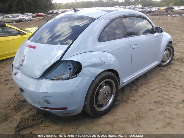 3VWJX7AT0DM646382 - 2013 VOLKSWAGEN BEETLE Light Blue photo 4