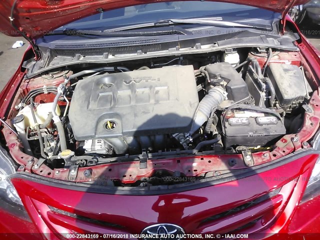 5YFBU4EE4CP064612 - 2012 TOYOTA COROLLA S/LE RED photo 10