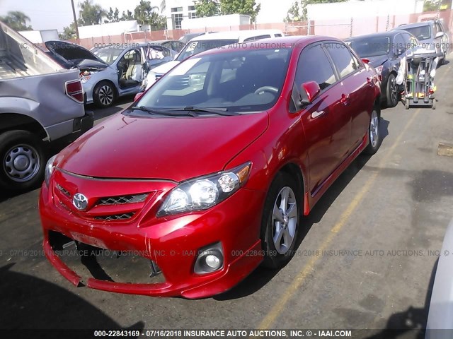 5YFBU4EE4CP064612 - 2012 TOYOTA COROLLA S/LE RED photo 2