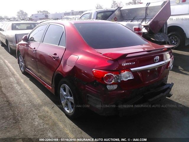 5YFBU4EE4CP064612 - 2012 TOYOTA COROLLA S/LE RED photo 3