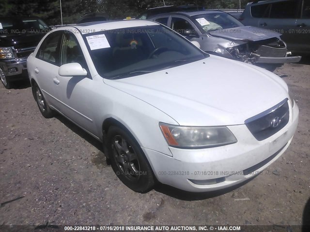 5NPEU46F46H152873 - 2006 HYUNDAI SONATA GLS/LX WHITE photo 1