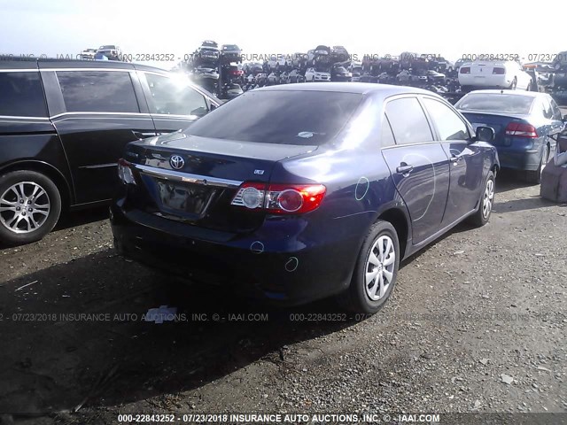 2T1BU4EE6BC728908 - 2011 TOYOTA COROLLA S/LE Dark Blue photo 4