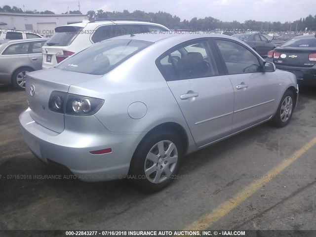 JM1BK12F781103481 - 2008 MAZDA 3 I SILVER photo 4