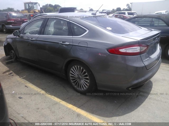 3FA6P0K94DR309483 - 2013 FORD FUSION TITANIUM GRAY photo 3