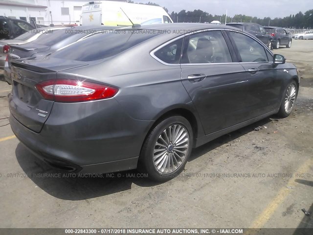 3FA6P0K94DR309483 - 2013 FORD FUSION TITANIUM GRAY photo 4