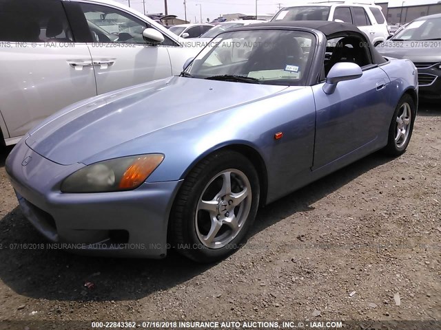 JHMAP11493T007618 - 2003 HONDA S2000 BLUE photo 2