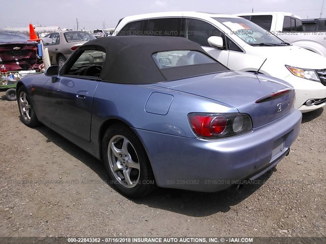 JHMAP11493T007618 - 2003 HONDA S2000 BLUE photo 3