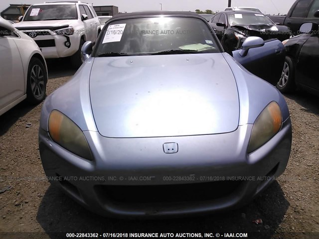 JHMAP11493T007618 - 2003 HONDA S2000 BLUE photo 6