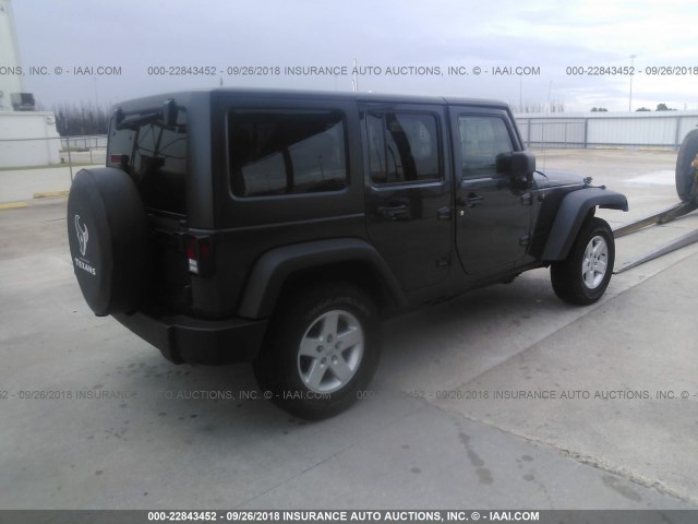 1C4BJWDG5GL309827 - 2016 JEEP WRANGLER UNLIMITE SPORT GRAY photo 4