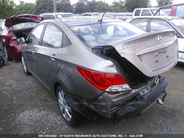 KMHCU4AE2DU310843 - 2013 HYUNDAI ACCENT BROWN photo 3