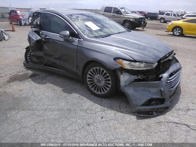 3FA6P0K90ER208829 - 2014 FORD FUSION TITANIUM GRAY photo 1