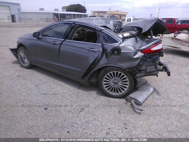 3FA6P0K90ER208829 - 2014 FORD FUSION TITANIUM GRAY photo 3