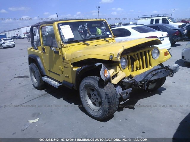 1J4FA49SX1P303728 - 2001 JEEP WRANGLER / TJ SPORT YELLOW photo 1