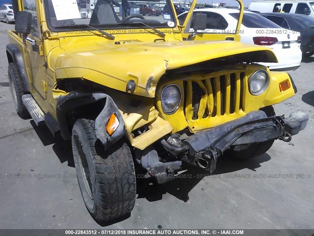 1J4FA49SX1P303728 - 2001 JEEP WRANGLER / TJ SPORT YELLOW photo 6