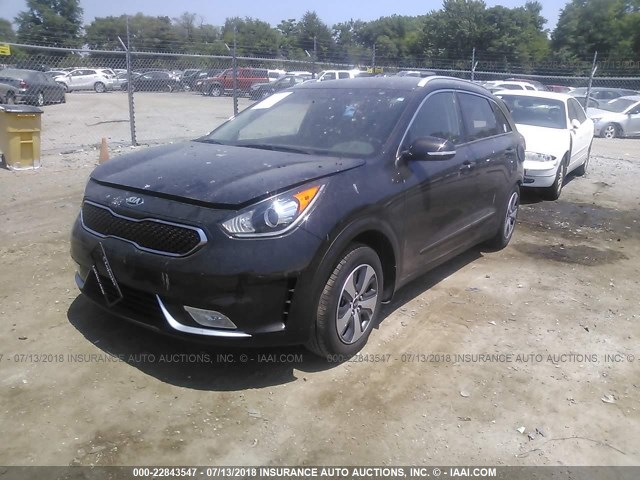 KNDCC3LC2H5067919 - 2017 KIA NIRO EX BLACK photo 2