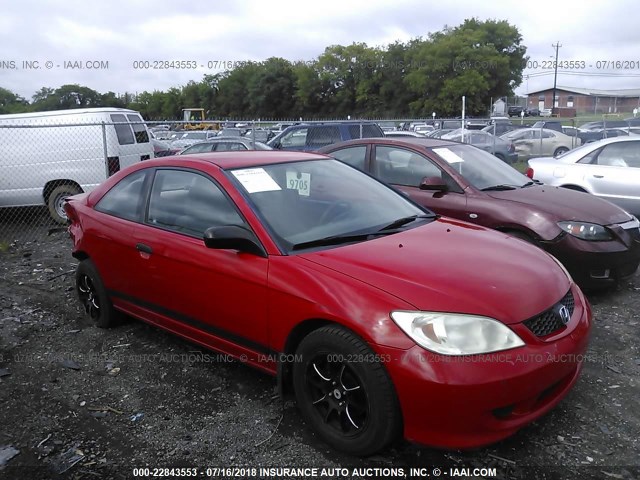 1HGEM211X4L077445 - 2004 HONDA CIVIC DX VP RED photo 1