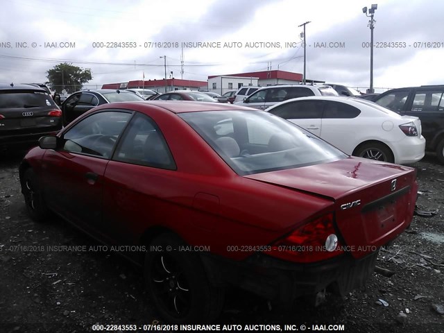 1HGEM211X4L077445 - 2004 HONDA CIVIC DX VP RED photo 3
