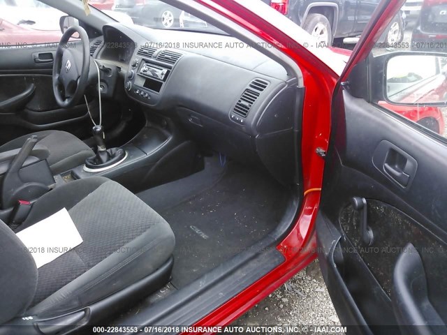 1HGEM211X4L077445 - 2004 HONDA CIVIC DX VP RED photo 5
