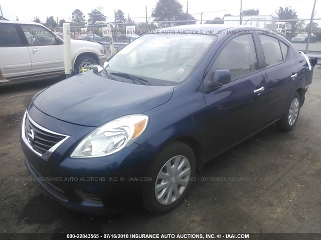 3N1CN7AP7CL826986 - 2012 NISSAN VERSA S/SV/SL Dark Blue photo 2