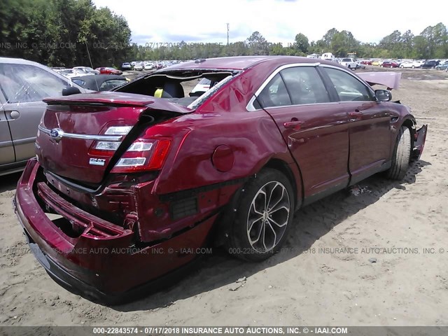 1FAHP2KT7GG131175 - 2016 FORD TAURUS SHO RED photo 4