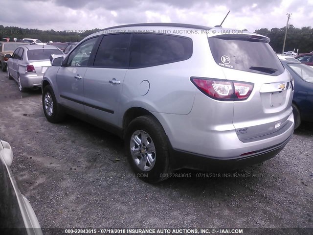 1GNKRFED1FJ340300 - 2015 CHEVROLET TRAVERSE LS SILVER photo 3