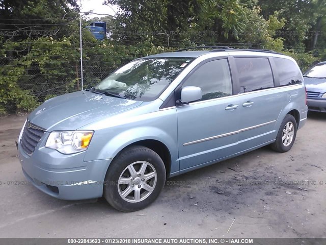 2A8HR54199R651146 - 2009 CHRYSLER TOWN & COUNTRY TOURING Light Blue photo 2