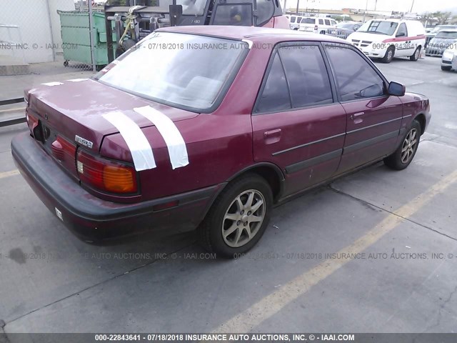 JM1BG2269P0566881 - 1993 MAZDA PROTEGE LX RED photo 4