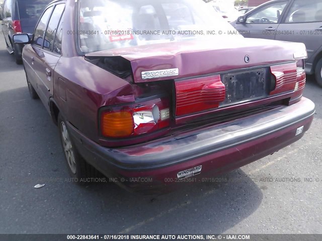 JM1BG2269P0566881 - 1993 MAZDA PROTEGE LX RED photo 6