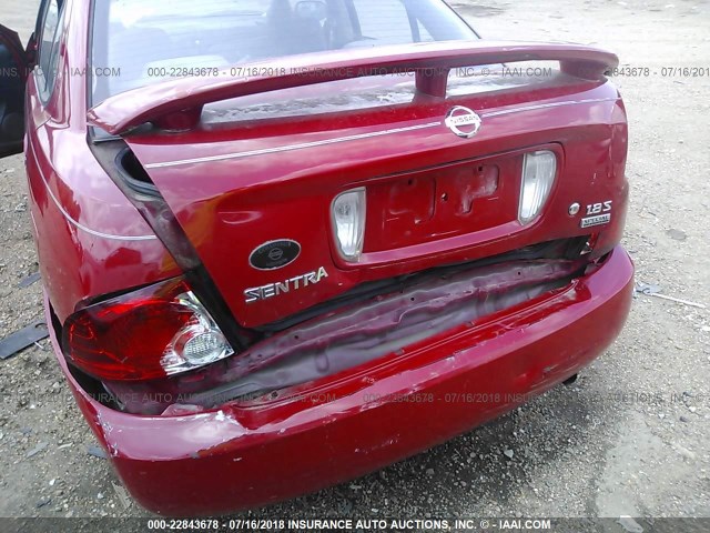 3N1CB51D65L524031 - 2005 NISSAN SENTRA 1.8/1.8S RED photo 6