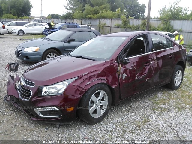 1G1PE5SBXG7173028 - 2016 CHEVROLET CRUZE LIMITED LT RED photo 2